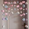 Cortina de puerta divisoria sin perforaciones de amor en la nube para niña Cortina de puerta universal para las cuatro estaciones Accesorios de decoración Cortina de puerta de muñeca Cortina para dormitorio