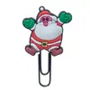 Clips para Papel de Goma Suave de PVC de Dibujos Animados Navideños, Marcadores Creativos Festivos, Separadores de Páginas para Cuadernos, Regalos y Recuerdos Navideños