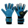 Guantes profesionales de portero de fútbol, bicolor azul y naranja, protectores de muñeca de látex engrosados, transpirables, antideslizantes, amortiguadores de impactos, guantes protectores para atrapar el balón