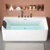 Bañera Japonesa Acrílica Cuadrada Independiente para Uso en Hogar en Apartamentos Pequeños de Inmersión Profunda Hotel Bañera Sin Costuras Mini Bañera
