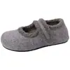 Zapatos de Algodón Birkenstock de Felpa con Velcro Estilo Retro de Moda para Mujer, Novedad Otoño e Invierno 2026 Planos Cálidos de Punta Redonda Feos-Lindos