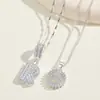 Venta Caliente Transfronteriza Azúcar de Roca Diamante Completo 26 Letras Inglesas Collar Cobre Incrustado Circonita Chapado en Plata Flor Letra Conjunto Venta al por Mayor