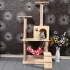 Procesamiento Personalizado y Venta al por Mayor de Estructuras para Trepar Gatos, Cama para Gatos de Madera Maciza y Sisal, Juguetes de Tabla Rascadora, Plataforma de Salto para Gatos, Cama Integrada para Gatos