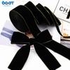 Cinta de Terciopelo con Borde Dorado, Cinta de Terciopelo DIY Envoltura de Regalo de Navidad, Tocado Flocado, Accesorios para el Cabello, Tejido de Lazo