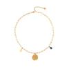 [Hielo Lindo] Collar Personalizado de Ojo con Goteo de Aceite, Collar con Borla de Palma, Nueva Joyería Transfronteriza Europea y Americana N1370