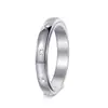 Anillo Giratorio de Acero Inoxidable Estilo Francés Joyería Coreana Tendencia Moda Minimalista Anillo de Zirconia Transfronterizo
