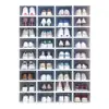 Nueva Caja Plegable Transparente de Plástico Ovalada para Zapatos, Caja Gruesa para Almacenamiento de Zapatos en Casa a Prueba de Polvo, Zapatero, Estante para Zapatos al por Mayor