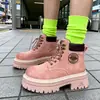 Botines Martin para mujer 2026 nuevo modelo estilo británico para aumentar la altura, botas amarillas para primavera y otoño, botines de suela gruesa para personas menudas, aptos para todas las estaciones