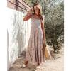 Transfronterizo 2023 Primavera y Verano Nuevo Vestido Casual con Tirantes INS Suelto Vacaciones Vestido con Cordones para Mujer