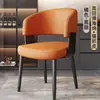 Cadeiras de jantar simples, adequadas para uso doméstico, mesas de jantar e restaurantes; estilo de luxo leve, com braços e encostos, ideal para salas de jantar, hotéis e salas de reunião; cadeiras de couro estofadas