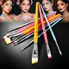 Juego de 10 piezas de mangos de madera coloridos para pinceles de pintura artística transfronteriza, delineado, acuarela y maquillaje - fabricante