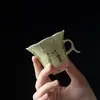 Taza de té estilo chino Irohikiri creativa con temática de gato y estampado de sandía, perfecta para disfrutar del té, con exquisitos diseños pintados a mano