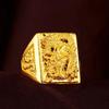Anillo grande dorado para hombre anillo de dragón dorado chapado en latón anillo de apertura dominante temperamento de moda suministro para hombre al por mayor