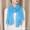 Bufanda de Seda Georgette de Color Sólido Tamaño Pequeño para Fiesta Baile Decoración Corporal Bufanda de Gasa Elegante Fina Protección Solar Bufanda Larga para Mujer