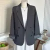 Blazer de nuevo estilo con puños combinados, versión coreana, casual, holgado, estilo relajado para mujer