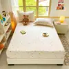 Sábana bajera impermeable de doble capa, antideslizante, resistente a las manchas, protector de colchón, amigable con la piel y cómodo, cubrecama de cobertura total de 360 grados
