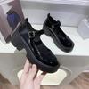 Zapatos de Cuero para Mujer 2024 Nuevo Estilo Universitario Británico Cuero Brillante Zapatos Individuales de Tacón Alto Punta Redonda Zapatos Mary Jane de Suela Gruesa Ropa Formal para Mujer