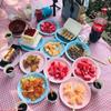 Prato de papel descartável, utensílios de mesa para piquenique, festa de aniversário infantil, arranjo de mesa de sobremesas, prato de frutas, prato quadrado, coleção de pratos