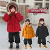 Parka Roja para Niños Chaqueta de Algodón Nuevo Disfraz de Año Nuevo para Niños Traje de Esquí para Niños Ropa de Invierno Acolchada de Algodón