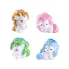 Figura de unicornio arcoíris linda, adorable miniatura, accesorio de decoración DIY para paisajismo de jardines, paisaje en miniatura, adorno pequeño para coche