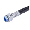 Conector metálico cromado para manguera flexible recubierta, conector de tres pines autoblocante de rosca externa para tubo corrugado DPJ, conector recto de rosca externa