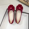 Zapatos de Boda Planos Rojos de Punta Cuadrada y Tacón Bajo, Adecuados para Atuendos de Boda Tradicionales Chinos, Suela Suave, Antideslizantes, Cómodos para Novias Embarazadas