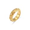 Venta Caliente Transfronteriza Europea y Americana Anillo de Acero Inoxidable Chapado en Oro de 18K con Diseño Retro de Estrella, Luna y Sol Set Pulsera de Estrella y Luna con Circonita