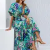 Novedades Primavera 2026 Ropa de Mujer Transfronteriza Europea y Americana Vestidos Moda Cintura ceñida Ajustados Estampados Plisados Faldas Largas