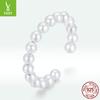 Clip para oreja de perla de plata esterlina s925 de origen europeo y americano, una sola pieza, decoración de doble uso, joyería simple sin orificio para la oreja SCE1010