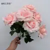 Buquê de Rosas Artificiais com 9 Pétalas, Decoração de Casamento, Flores Artificiais para Arranjo de Sala de Estar, Material para Arranjo de Flores, Várias Cores Disponíveis