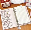 Judy Coneja y Hello Kitty Colección de Cuadernos de Hojas Sueltas A6 Zootopia Portatarjetas Magnético Piel Arte Lineal Lindo Cachorro