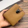 Nova carteira masculina curta transfronteiriça, best-seller da Amazon, fecho de metal vintage, grande capacidade, múltiplos porta-cartões, carteira com zíper