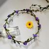 Corona de flores transfronterizas, accesorios para el cabello para viajes de playa, simulación de rosas, novias, Mori Girl, diadema, venta al por mayor