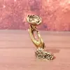 Cobre Puro Incienso de Flujo Inverso Buda Mano Loto Pequeños Adornos Latón Macizo Soporte para Incienso Portainciensos Zen Ceremonia del Té Mesa de Té de Escritorio Adornos