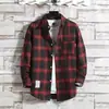 Camisa de Cuadros Amarillos Estilo Harajuku para Hombres y Mujeres Estilo Perezoso Holgada de Manga Larga Estilo Británico Moda Ropa para Parejas