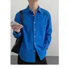 Camisa de Manga Larga Azul Klein Cleanfit para Hombre Estilo Veraniego de Alta Gama Estilo Guapo y Perezoso Camisa Chaqueta Protectora del Sol
