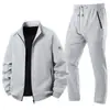 2026 Nuevo Conjunto Deportivo de Algodón Puro para Hombre Traje de Pierna Recta Conjunto de Cárdigan Primavera y Otoño Tallas Grandes Conjunto Casual de Dos Piezas Jogger