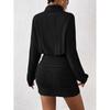 Comercio Exterior Transfronterizo Ropa Europea y Americana para Mujer Amazon 2025 Otoño e Invierno Ajustado Moda Canalé Cuello Alto Bodycon Vestido de Manga Larga
