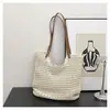 Bolso Tejido Artesanal Casual Estilo Coreano, Bolso de Mano de Hilo de Algodón de Moda, Bolso de Hombro Patchwork Retro de Celebridad de Internet para Mujer