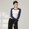 Roupas de Treino de Dança Moderna, Tops de Yoga Raglan de Manga Longa para Outono e Inverno, Roupas de Treino Corporal Usáveis no Dia a Dia para Mulheres