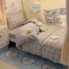 Conjunto de Roupa de Cama para Novos Estudantes 2026 100% Algodão Cama de Solteiro Cama Bunk de Estudante Conjunto de Quatro Peças para Dormitório (Luz Quente)