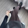 Medias de Seda Plateada con Patrón de Espiga Dongdaemun de Corea del Sur Miu Ropa Exterior Leggings Grises Medias Negras Brillantes Perladas