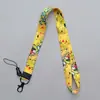 Cordón para Teléfono Móvil Colgante de Dibujos Animados Lindo para Colgar en el Cuello Banda Ancha Plana Tejida Set de Tarjetas Placa de Pecho Transferencia de Calor Pikachu Xiaoxin