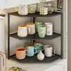 Estante de tazas de escritorio para uso doméstico, estante de exhibición de tazas de té en capas, estante de almacenamiento multifuncional para mesa para colocar tazas de agua