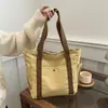 Bolsa de lona Bolsa feminina Bolsa de ombro única Estudantes universitários Bolsa multifuncional Bolsa de viagem Grande capacidade Bolsa de conserto com vários bolsos