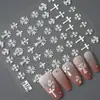 Adesivos de Arte para Unhas Cruzados Croix Preto e Branco 2025 Alto Padrão Estilo Ins DIY Adesivos à Prova d'Água para Copo de Água