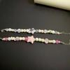 Pulsera Rosa Azul Verano Soleado Estrella de Mar Color Macarrón Estrella de Mar Cerámica con Cuentas Pulsera Verano Nuevo Dulce Estilo Cool Pulsera