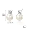 Pendientes de botón de perla pequeños y exquisitos con circonita micropavimentada estilo ins para joyería transfronteriza, pendientes de perla retro minimalistas europeos y americanos