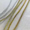 Cinto de Barriga de Cobra Preto e Branco Dourado Prata Vermelho 0,3/0,5 cm com Padrão Côncavo, Corda Fina, Cinto Espinha de Peixe, Acabamento para Roupa Cheongsam, Dourado Profundo