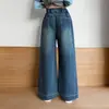 Jeans de primavera e outono para meninas 2026 novo jeans casual de perna reta estilo coreano com botões coloridos para crianças mais velhas